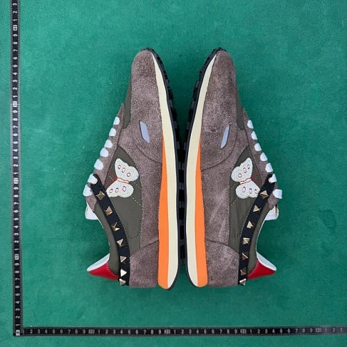 Valentino Garavani Stud Up Sneaker with Butterfly Embroidery — Multicolor
