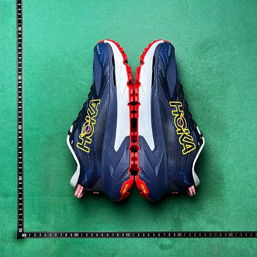 HOKA Mafate 5 — Midnight Blue / Red / Yellow