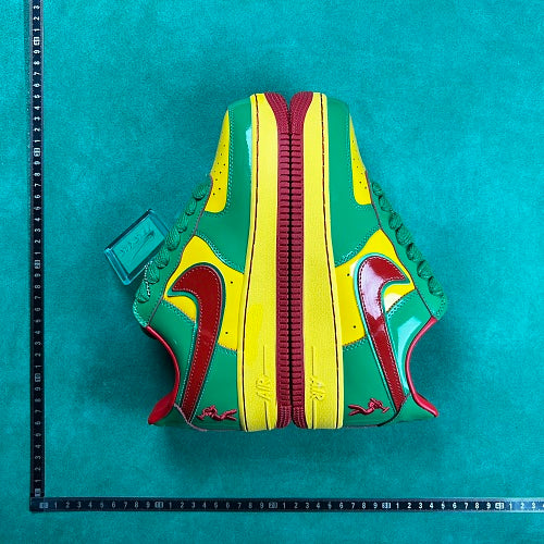 Nike Air Force 1 Low Custom — Green / Yellow / Red