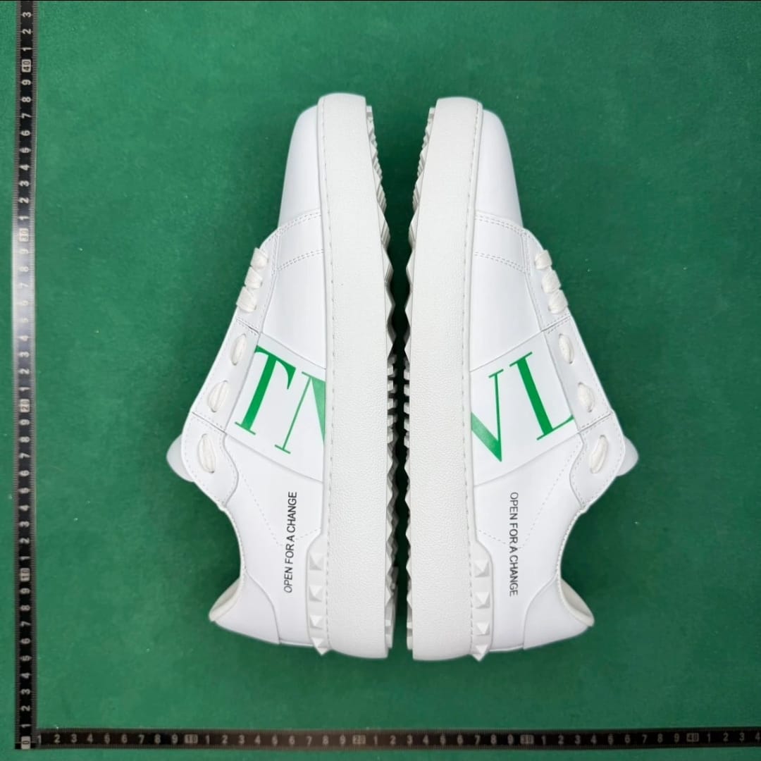 Valentino Garavani Open for a Change Sneaker — White / Green alternate angle