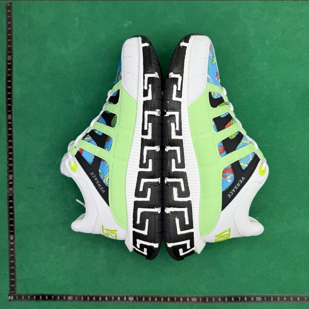 Versace Trigreca Sneaker — White / Green / Blue
